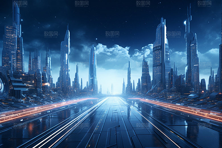 科技都市数字未来城市素材