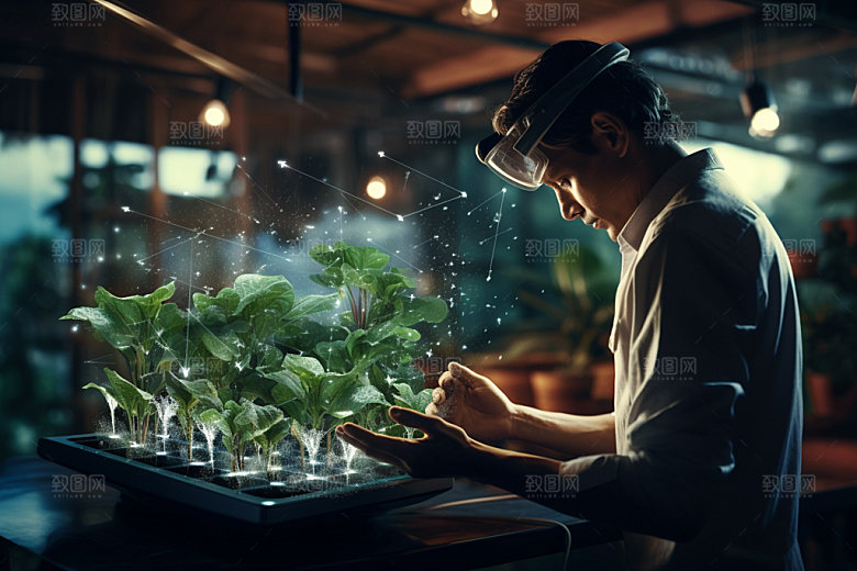 农业科技科学助农摄影图