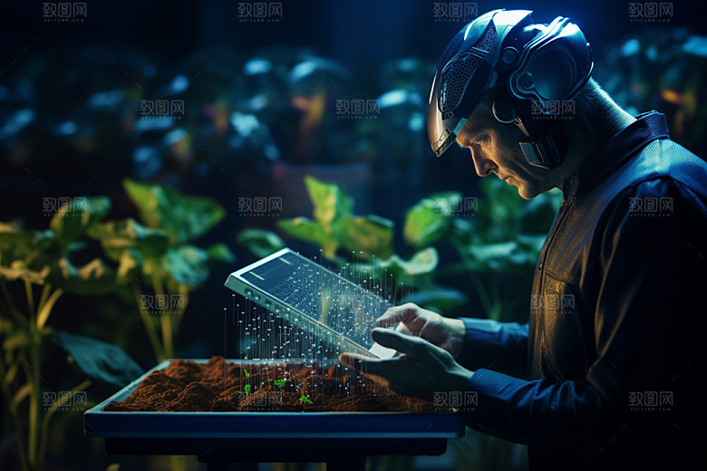 农业科技助农种植摄影图