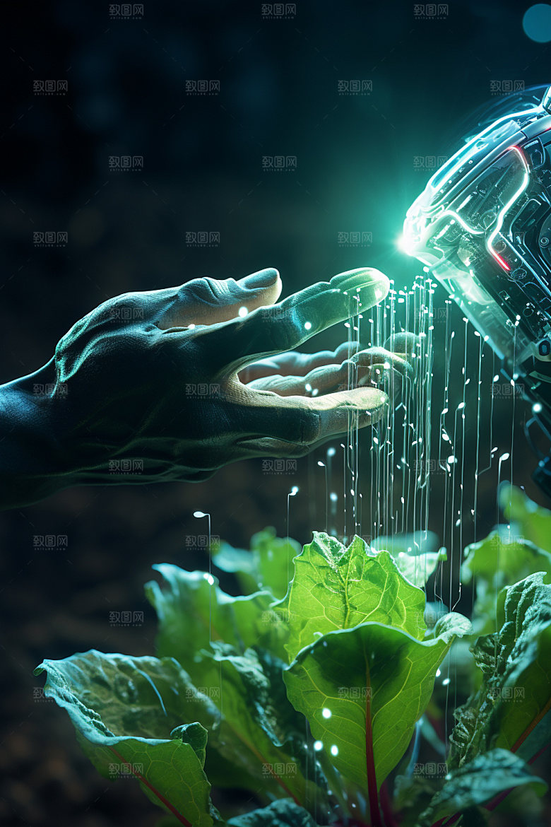 农业科技助农种植摄影图