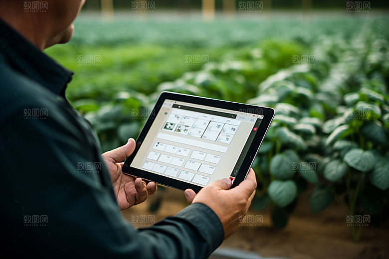 农业科技助农种植摄影图