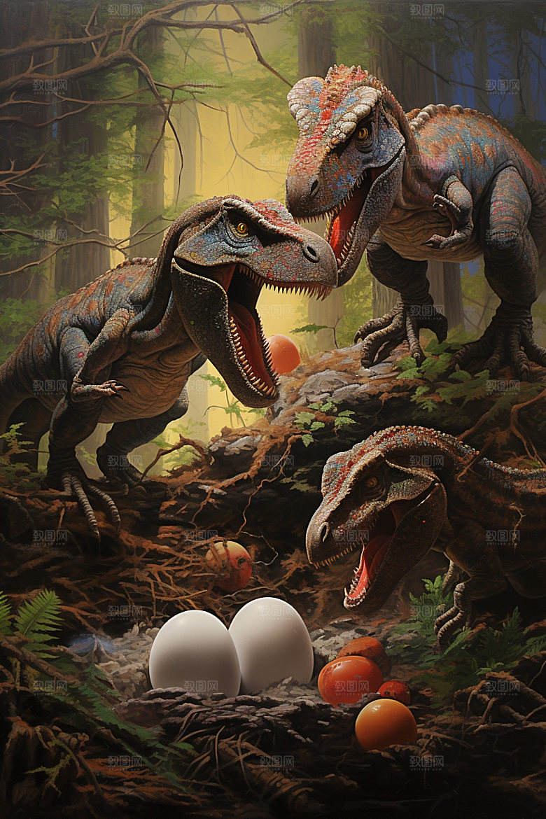 恐龙3D古生物插画