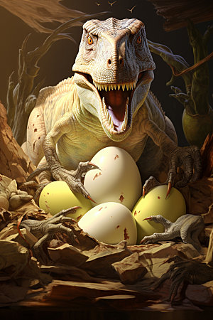 恐龙远古模型插画