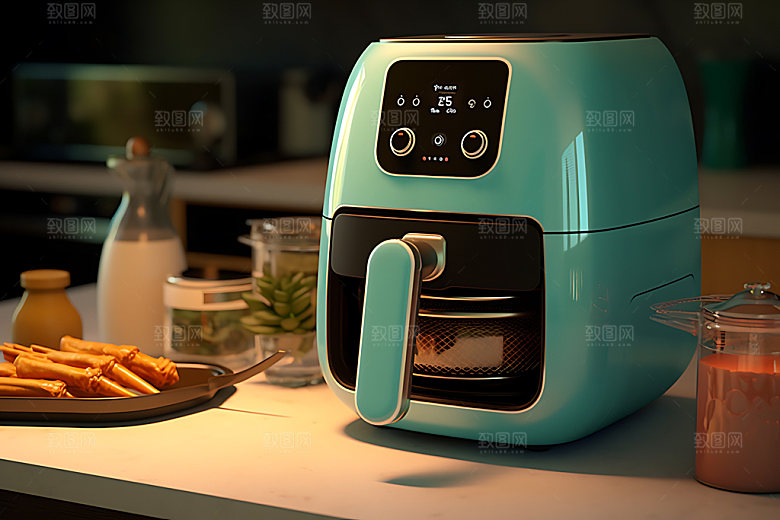 空气炸锅产品模型效果图