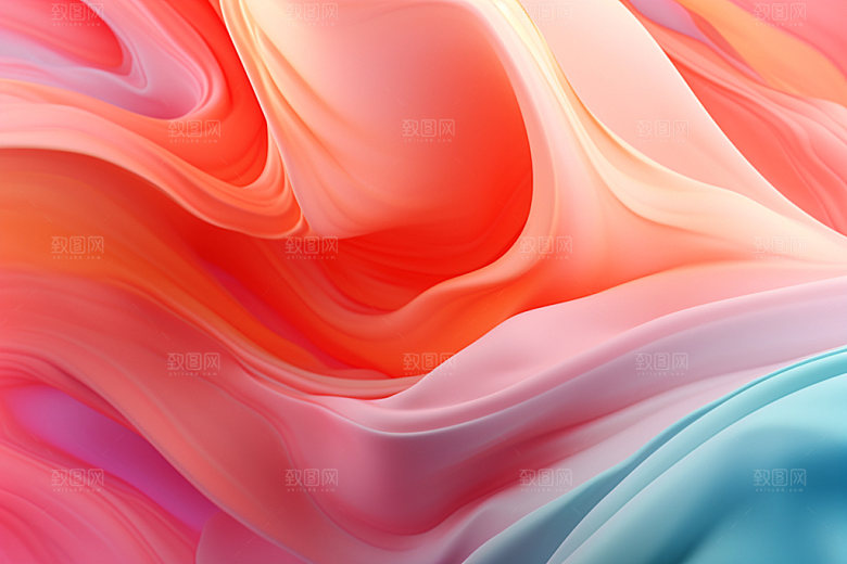 蓝粉流体彩色细腻背景图