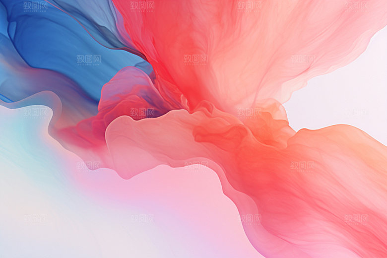 蓝粉流体创意彩色背景图