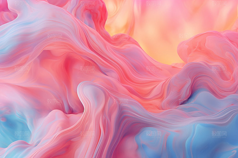 蓝粉流体炫彩柔软背景图