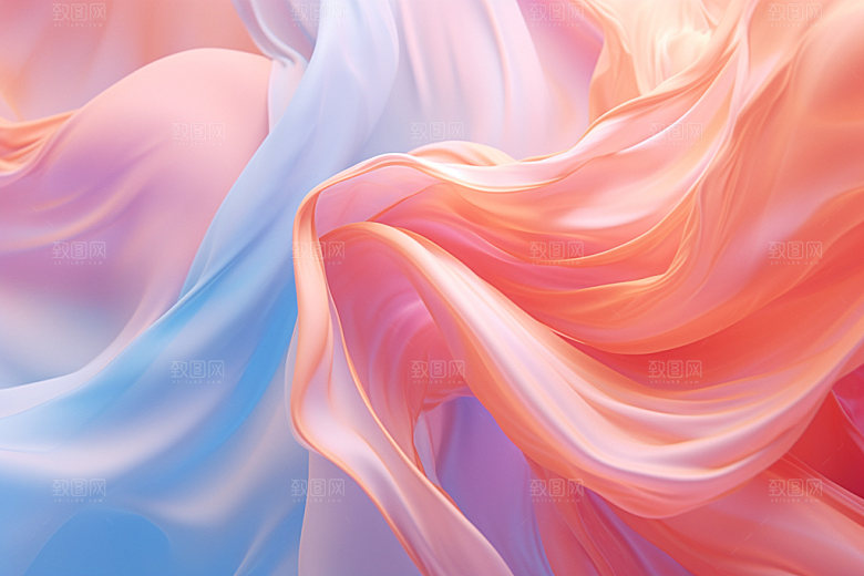 蓝粉流体炫彩立体背景图