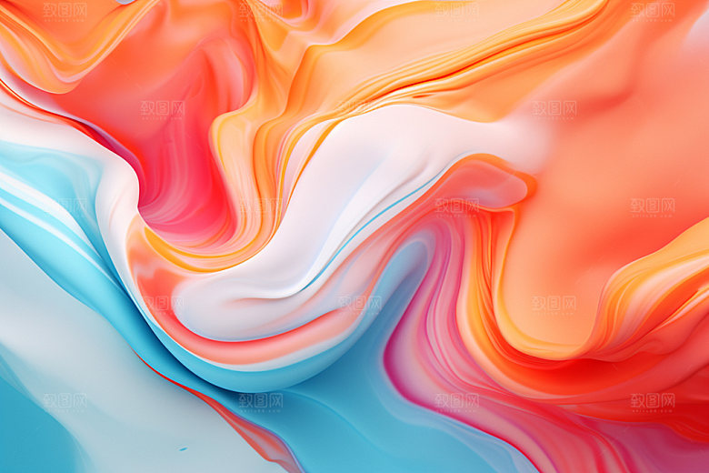 蓝粉流体柔软细腻背景图