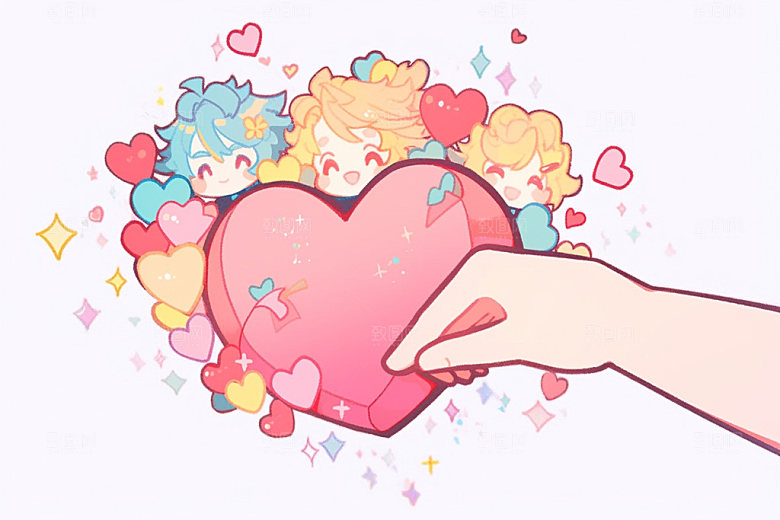 情人节手绘插画七夕矢量元素
