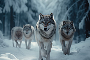 野狼团队协作拼搏摄影图