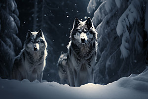 野狼狼性文化企业精神摄影图