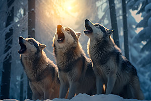 野狼狼性文化勇敢摄影图