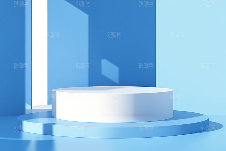 蓝色展台商品展示活动电商背景