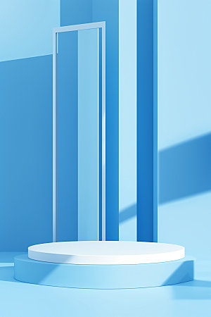 蓝色展台清凉商品展示电商背景