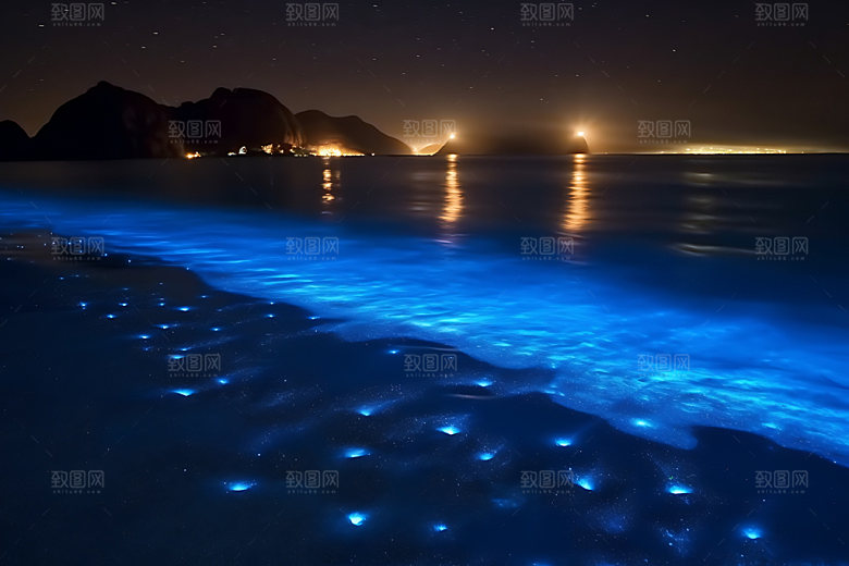 蓝眼泪海水高清摄影图
