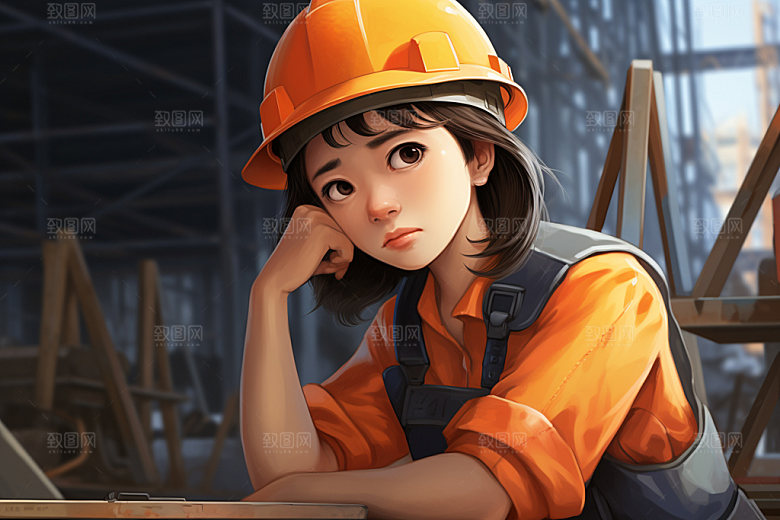 劳动人物平面劳动节插画
