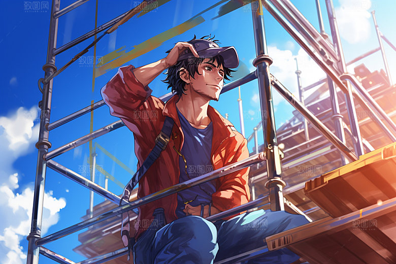 劳动人物形象工人插画
