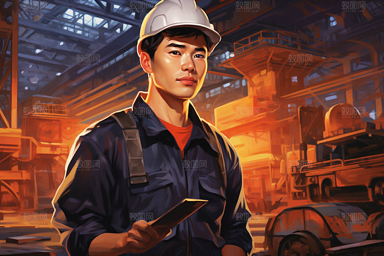 劳动人物工作工人插画