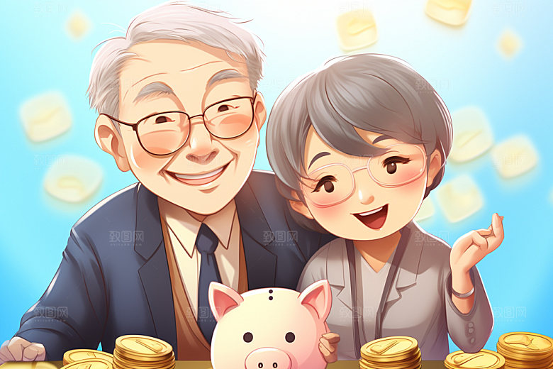 敬老宣传养老家庭插画