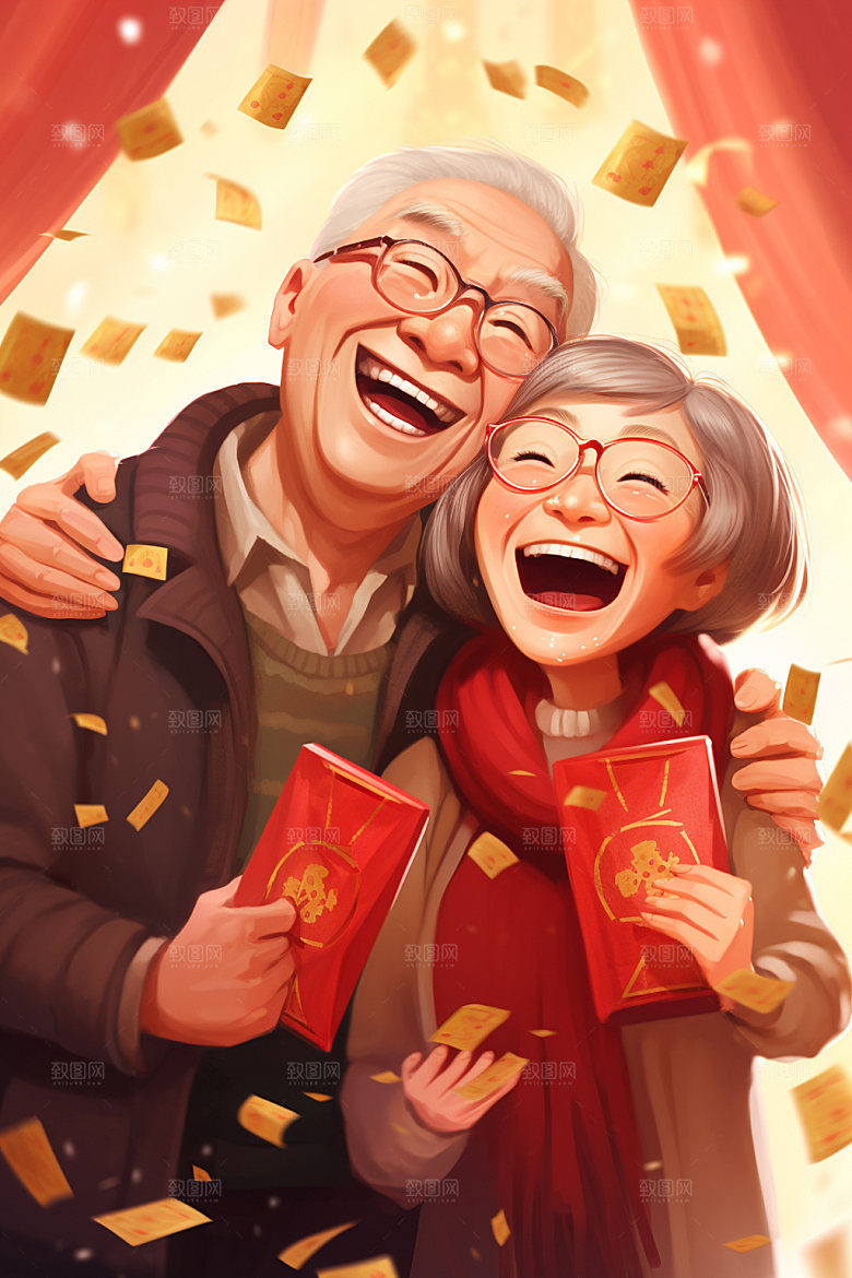 敬老宣传老年人高清插画