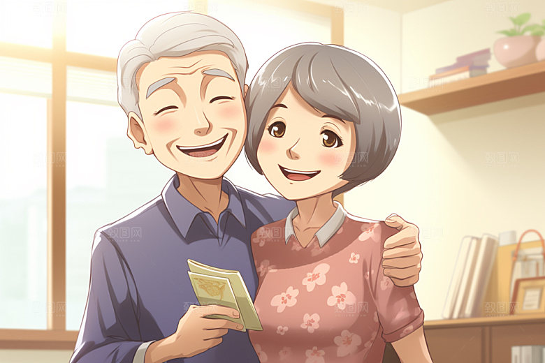 敬老宣传养老重阳节插画