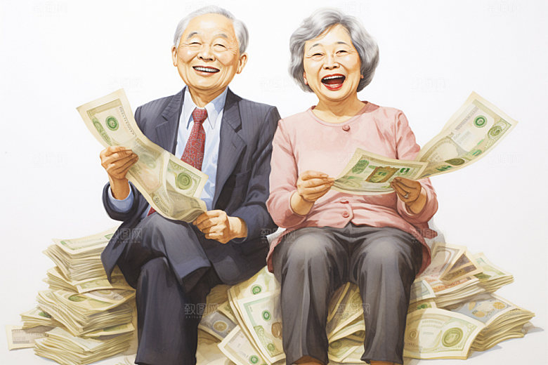 敬老宣传手绘家庭插画