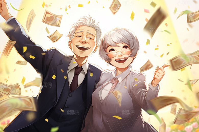 敬老宣传手绘家庭插画