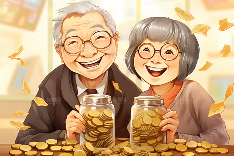敬老宣传重阳节家庭插画