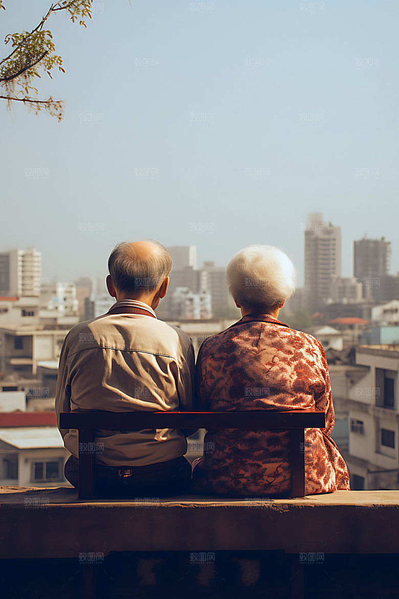 老人背影夫妻父母爱情摄影图