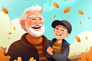 老人老年重阳节素材