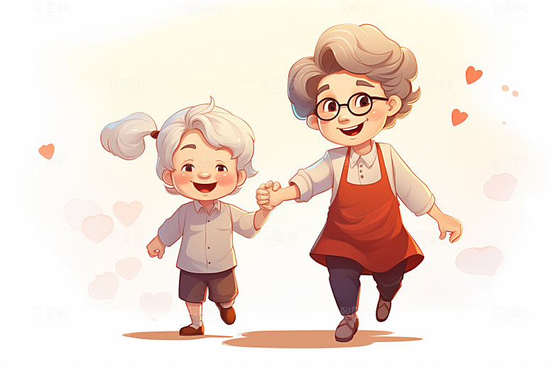 老人老年亲情素材