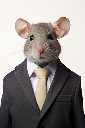西装老鼠动物企业文化素材