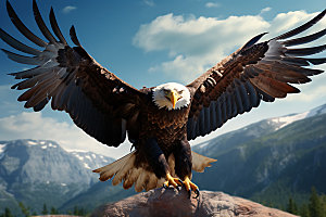 老鹰自然美洲雕摄影图