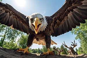 老鹰白头鹰美洲雕摄影图