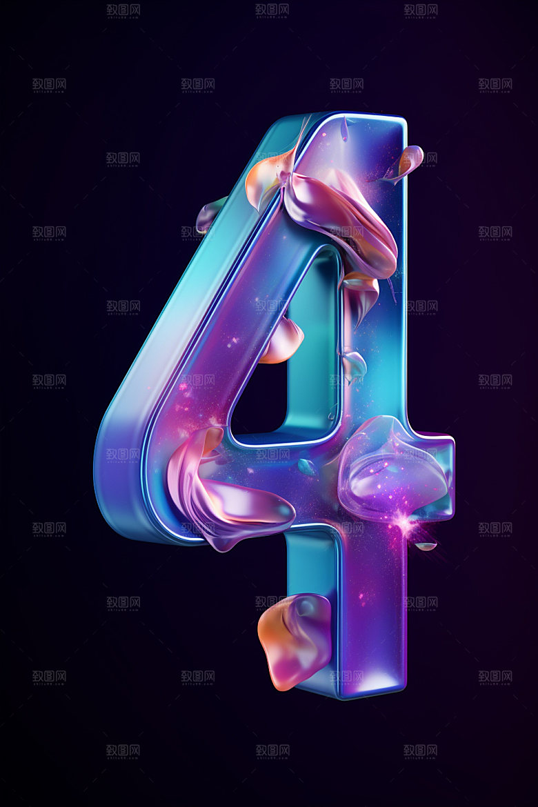 镭射数字3D倒计时元素
