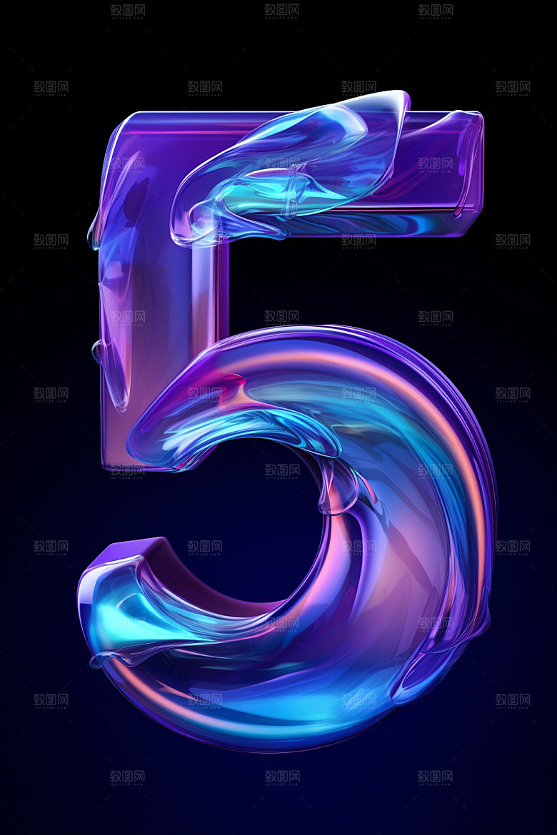 镭射数字时尚3D元素