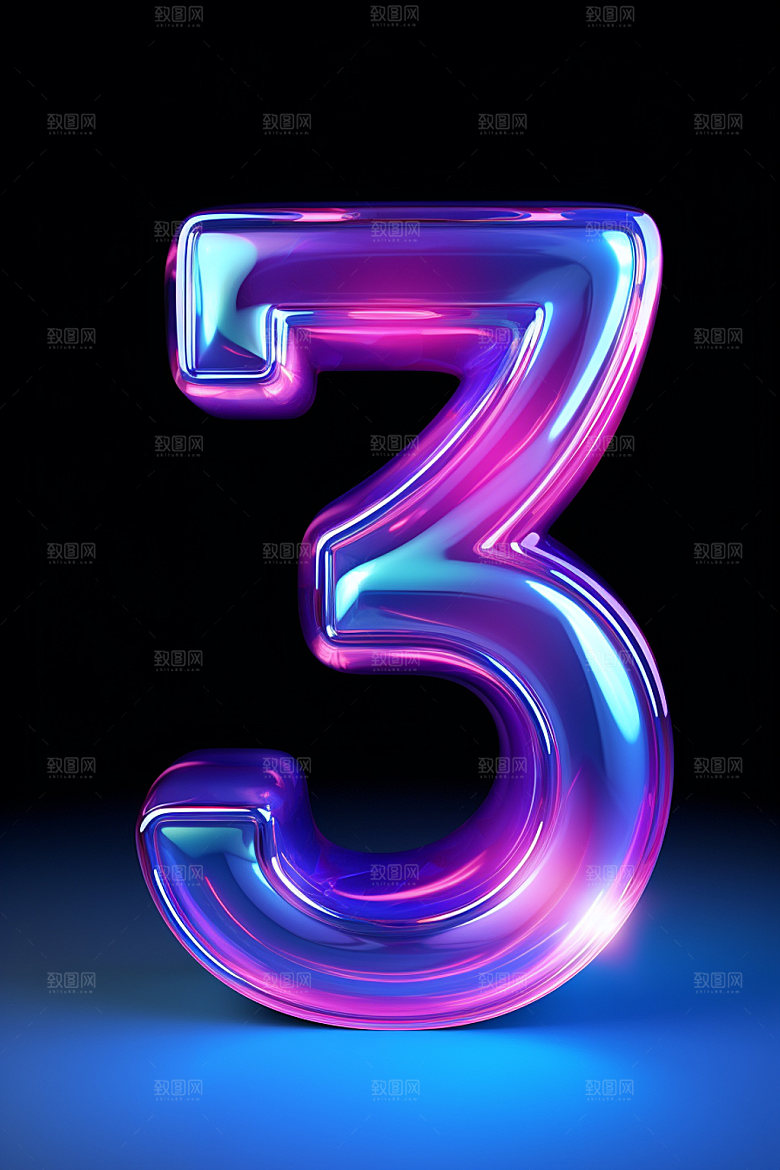 镭射数字3D活动元素