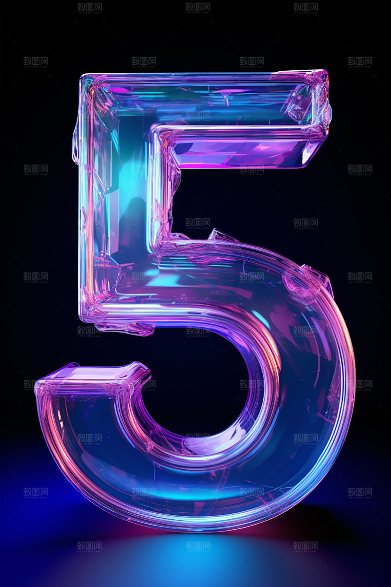 镭射数字3D立体元素