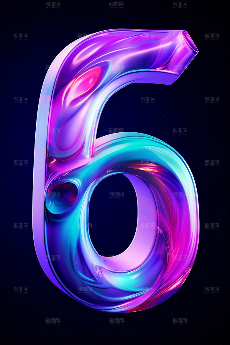 镭射数字3D时尚元素