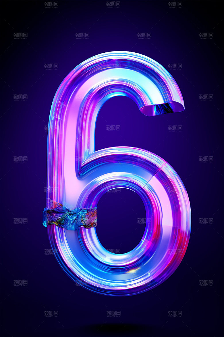 镭射数字倒计时3D元素