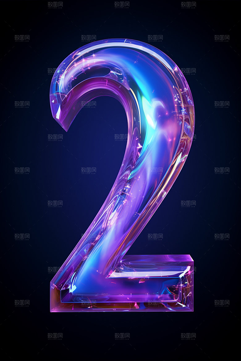 镭射数字3D促销元素