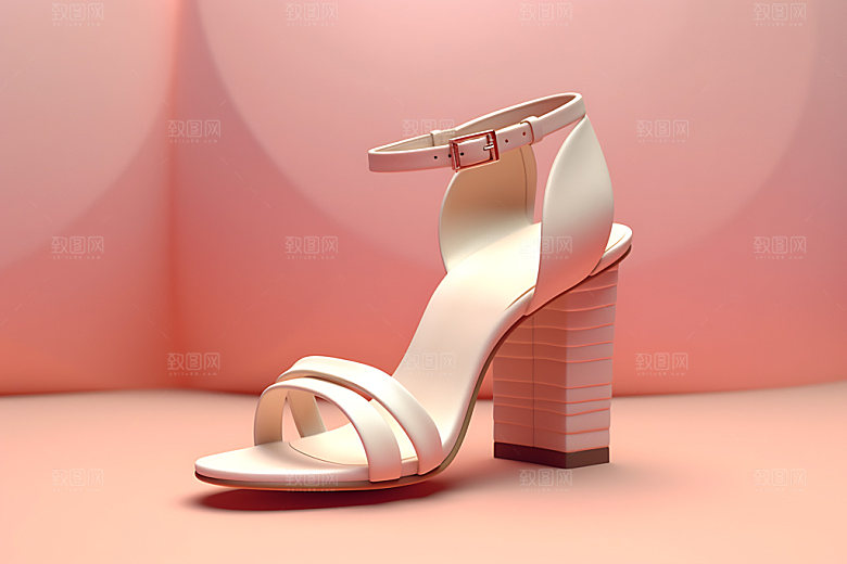 女士凉鞋电商高跟鞋摄影图