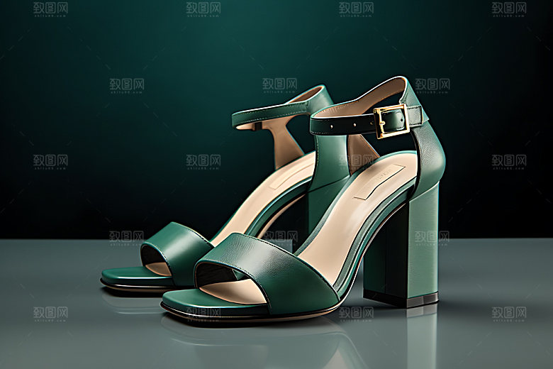 女士凉鞋女式皮鞋高跟鞋摄影图