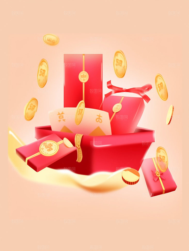 促销礼盒喜庆活动C4D模型