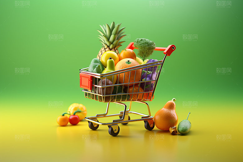 零食购物车活动3D模型