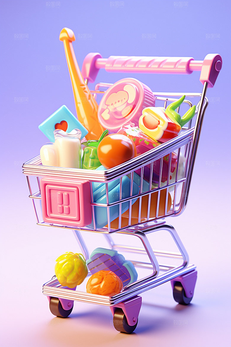零食购物车卖场3D模型