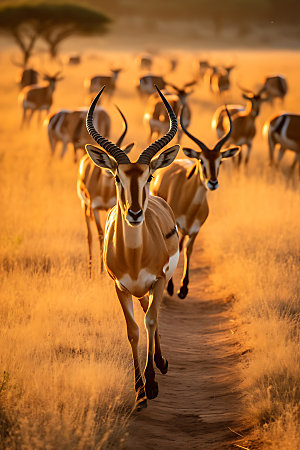 羚羊自然哺乳动物摄影图