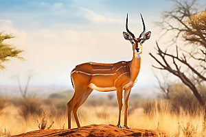 羚羊保护动物自然摄影图