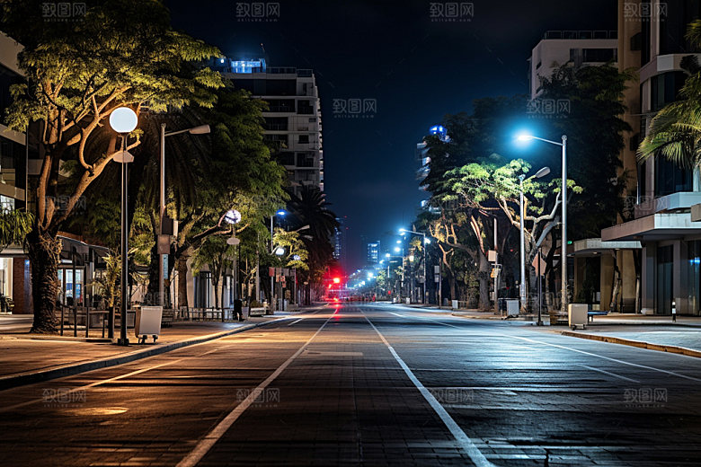 林荫大道街巷风光效果图